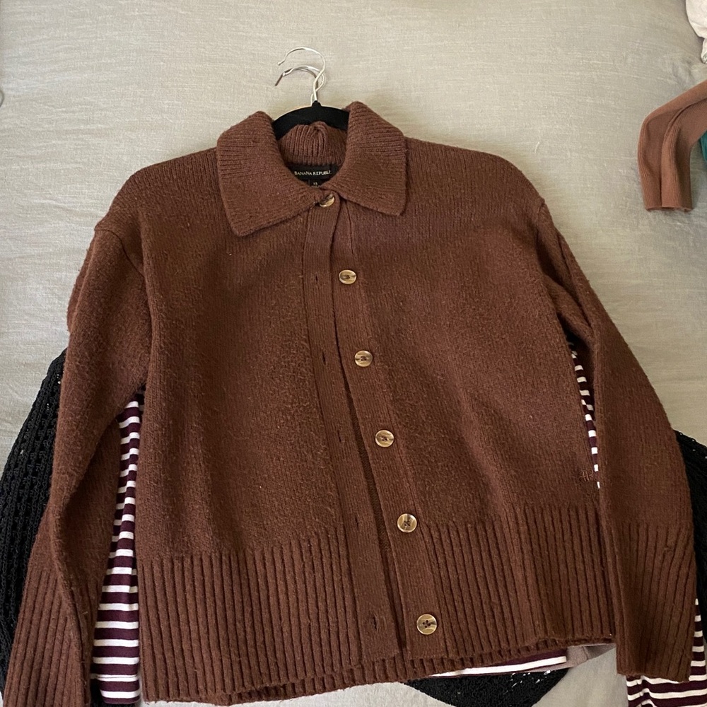 Banana Republic Chocolate Knit Cardigan